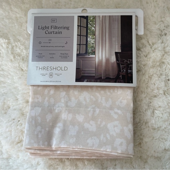 Threshold Farrah Cream Curtain Panel 54x84 Inch - Picture 1 of 4